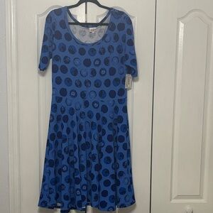 LuLaRoe Blue Nicole Midi Dress